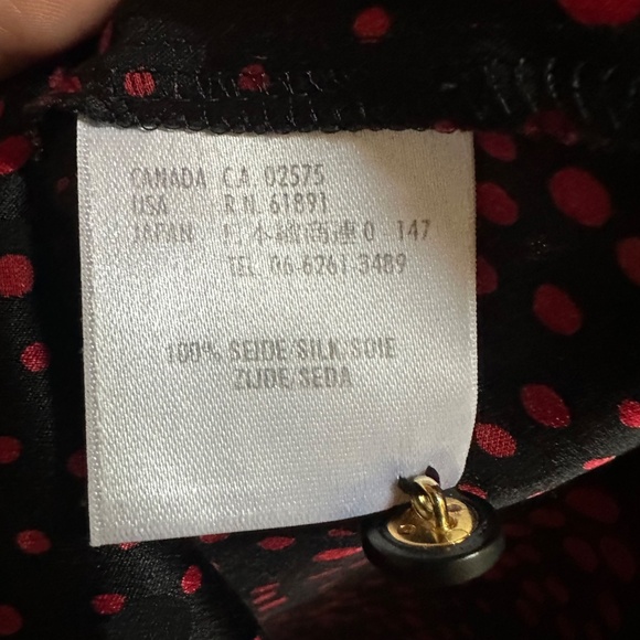 Escada Silk Black Red Patterned Button Down Shirt - Picture 3 of 7
